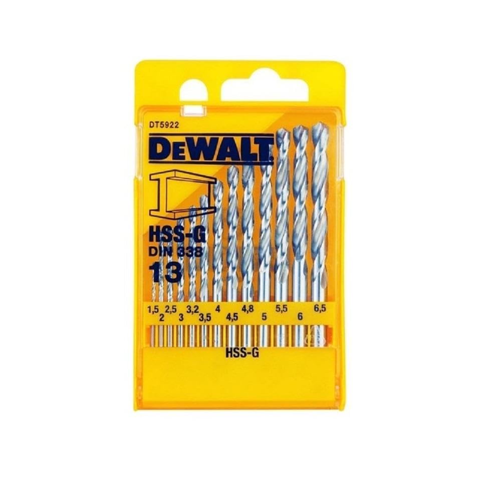 DeWalt DT5922-QZ High Speed Steel-G Metal Drill Bit Set DIN 338 13 Piece in Plastic Casing