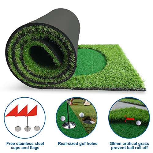 BOBURN Golf Putting Green/Mat-Golf Training Mat- Professional Golf Practice Mat- Green Long Challenging Putter for Indoor/Outdoor (Green, 3.3x10ft) BOBURN Golf Putting Green/Mat-Golf Training Mat- Professional Golf Practice Mat- Green Long Challenging Putter for Indoor/Outdoor (Green, 3.3x10ft)