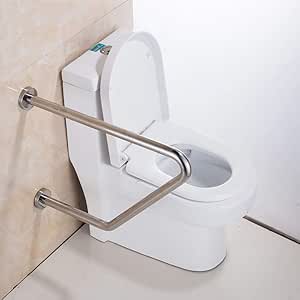 Amazon.com: JDQMCW Toilet Grab Bar, Wall Mount Security Pole Curve Grab ...