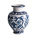 Emenest Cobalt Porcelain Ceramic Vase – Blue & White Vase Table Floor Decorative Centerpiece for The Home, Garden & Wedding Halls Beautiful Decor- Ideal Floral Indoor & Outdoor Ornamental Gift