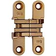 SOSS - 204CUS4 Model #204 Mortise Mount Invisible Hinges with 4 Holes, Zinc, Satin Brass Finish, 2-3/8" Leaf Height, 1/2" Leaf Width, 23/32" Leaf Thickness, 7 x 1-1/4" Screw Size (1 Pair)