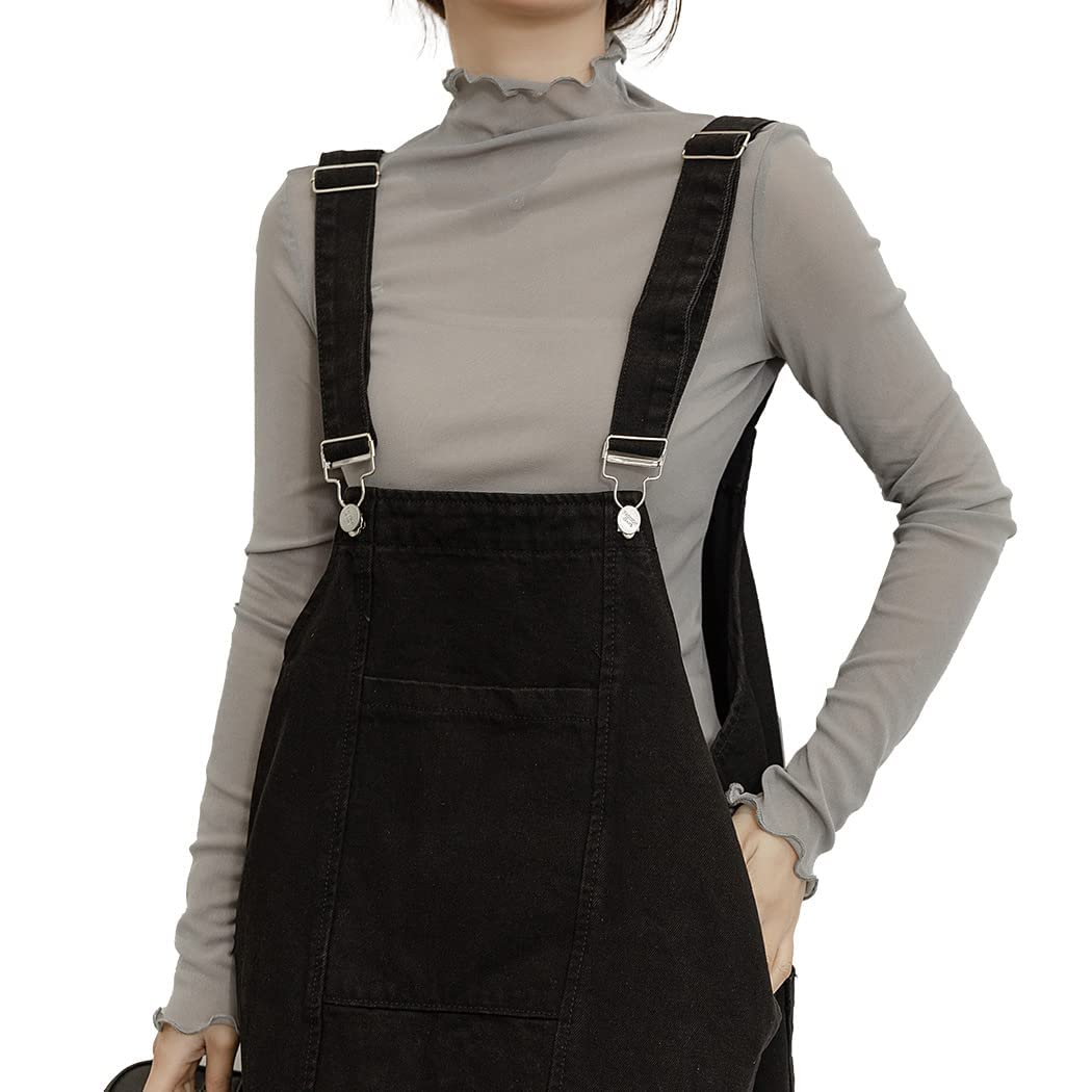 [Teddy] カットソー レディース シースルー シアー 長袖 薄手 ハイネック 袖口フリル 春夏 tops1442 (グレー, M) の商品画像