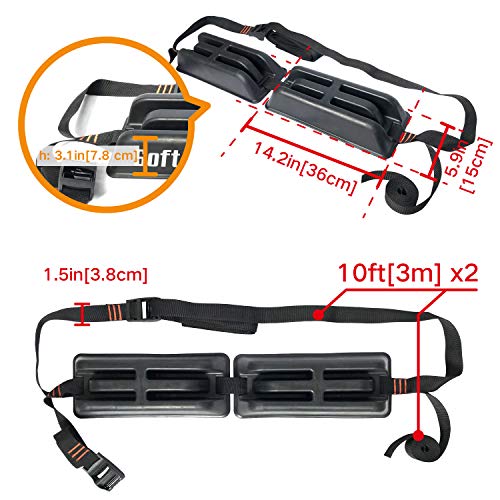 Onefeng Sports 165LB Kayak Roof Rack, TPE Car Roof Rack Pad with 1.5