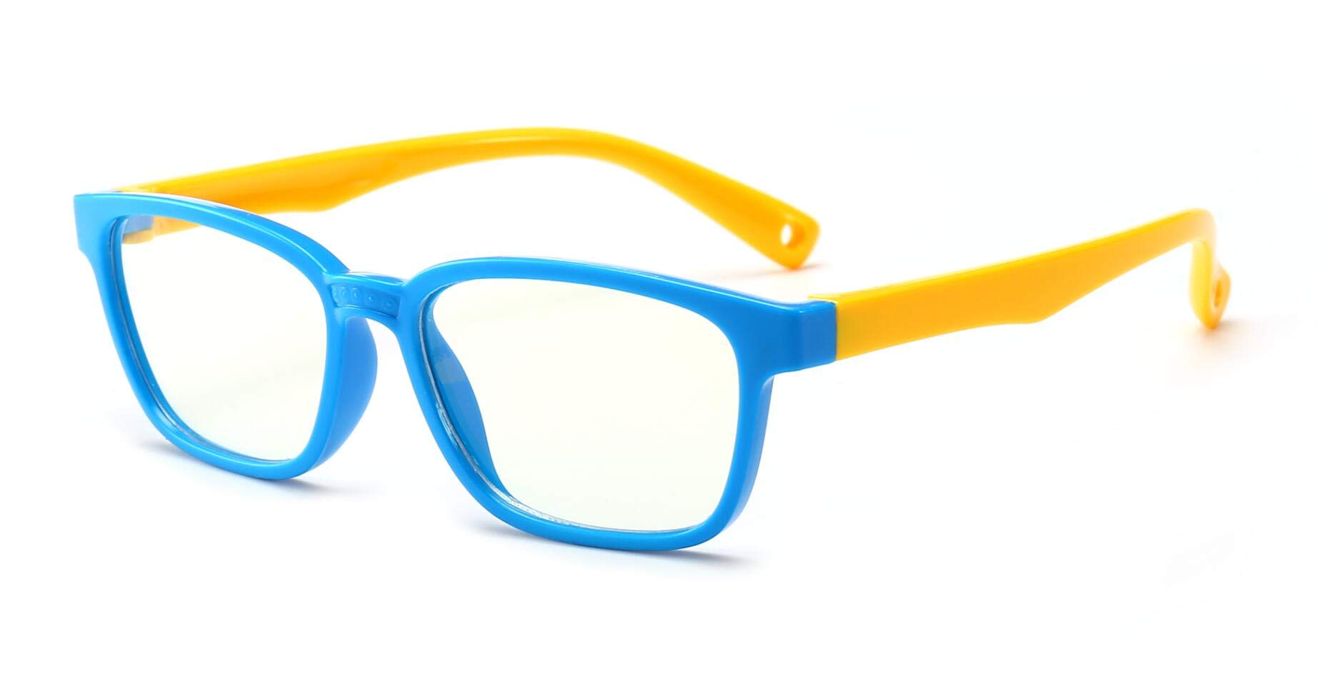 Anti Blue Light Glasses for Kids Computer Glasses,UV Protection Anti Glare Eyeglasses Computer Glasses Video Gaming Glasses for Children (Blue-Yellow) — image 1
