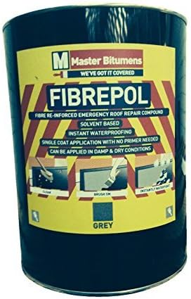 5KG ONE COAT ROOF REPAIR COATING INSTANT WATERPROOF ROOF FiBREPOL GREY by MASTERBITUMENS