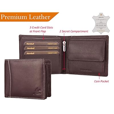 HORNBULL Mens Leather Wallet and Belt Combo(BW4595_Brown)
