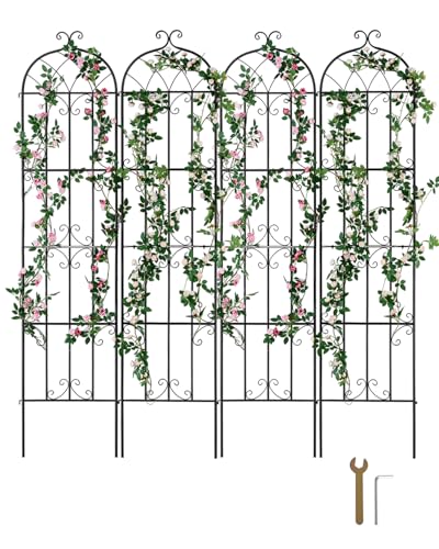 VEVOR Rankhilfe für Kletterpflanzen, 51x220 cm, 4er-Set rostfreies Metallspalier für Gartenblumen, Kletterrosen-Spalier, Rankgitter, Gurkenstütze, dekoratives C