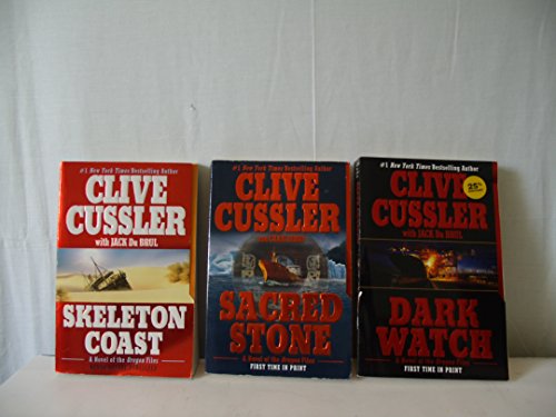 Author Clive Cussler Three Book Bundle Includes: Sacred Stone, Dark Watch,Skeleton