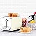 Toaster 2 Slice, Retro Small Toaster with Bagel, Cancel, Defrost Function, Extra Wide Slot Compact Stainless Steel Toasters for Bread Waffles, Cream