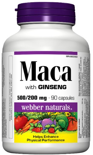 Webber Naturals® Maca with Ginseng 500/200mg 90 capsules Webber Naturals® Maca with Ginseng 500/200mg 90 capsules