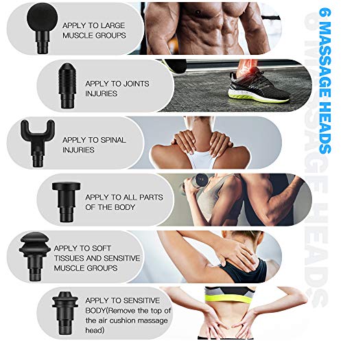 SUNBA YOUTH Deep Tissue Percussion Muscle Massager, Handheld Massager with Carrying Case Massage Gun for Athletes, Ultra-Quiet 30 Speed Levels Electric Massager for Sore Muscle and Stiffness - Thumbnail 2