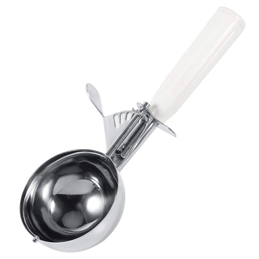 Ice Cream Scooper with Trigger, Stainless Steel Fruit Ice Cream Scoop Spoon with Plastic Handle, Ice Cream Scoop Metal(8CM)