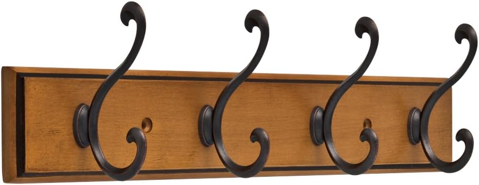 Best Honey Maple Hook Mounted Coat Rack