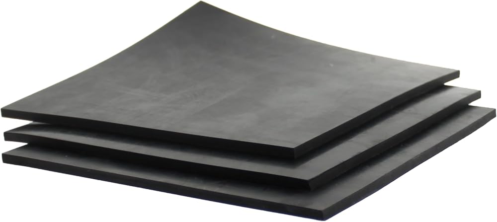 Lifeswonderful 3pcs Heavy Duty Rubber Pads 150x150x4mm Cut-to-Size
