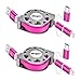 2Pack Miger® 3 Feet(1 Meter) Retractable Charge and Sync 3-in-1 Cable with Lightning & Micro USB Connectors for iPhone, iPad, iPod Touch /5 Nano 7 on iOS9, Samsung/HTC & More (Hot Pink)