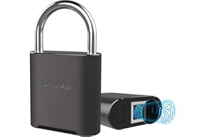 KENRONE Fingerprint Padlock, Biometric Padlock, Smart Padlock with Emergency Key, Waterproof Locker Lock for Gym, School, Swimming Pool, Sports Ground (Gray)