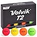Volvik T2 Ionomer Polymer Low Side Spin Matte Finished Long Distance Balls 2-Pieces, 1 Dozen