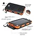 20000mAh Solar Power Bank Solar Charger Waterproof Portable External Battery USB Charger Built in LED light with Compass for iPad iPhone Android Cellphones (Black & Orange)