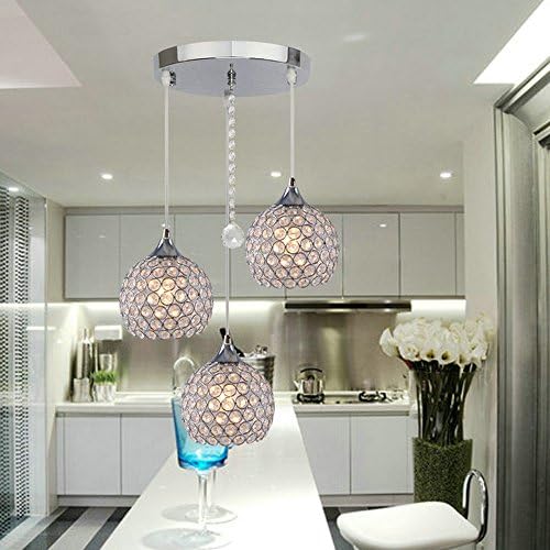 DINGGU Modern Crystal Ball Pendant Chandelier Lighting for Island and Kitchen Dining Room