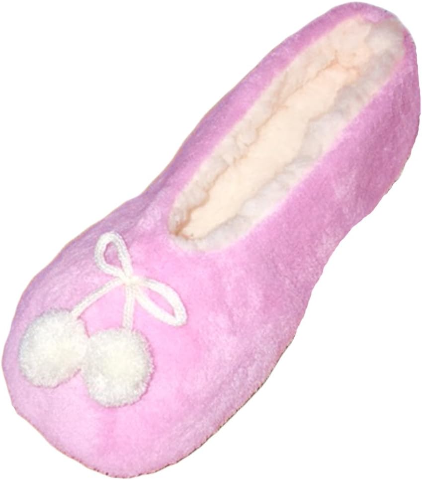 Ladies Girls Ultra Cosy Soft Warm Corel Fleece House Slippers With Pom Pom Trim TO FIT UK 4-7