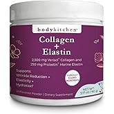 Body Kitchen Collagen + 250 mg Elastin – Supports Skin Hydration, Elasticity & Healthy Aging, Unflavored Powder (30 Servings)