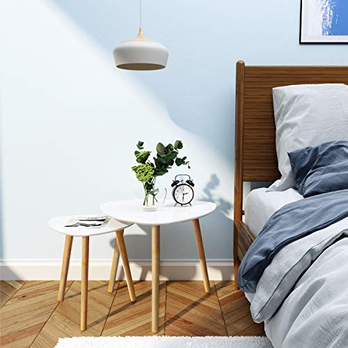 BAMEOS-Bamboo-Nesting-Triangle-End-TableSet-of-2-Coffee-Table-Modern-Minimalist-Side-Table-for-Living-Room-Balcony-in-White