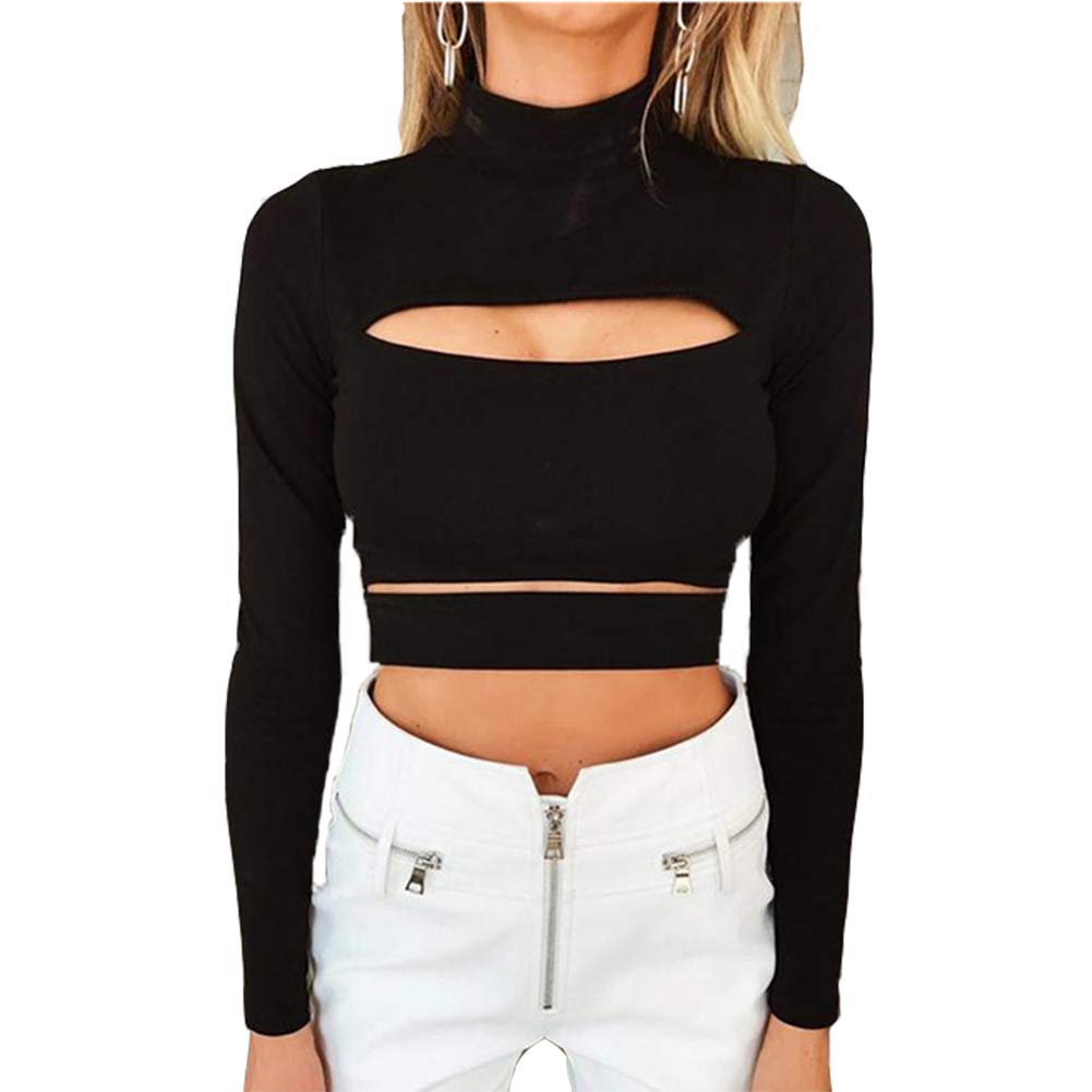 long sleeve cut out top