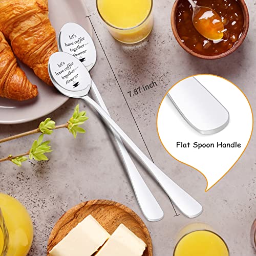 Engraved Coffee Spoon Couple Gifts, Let's Have Coffee Together Forever
