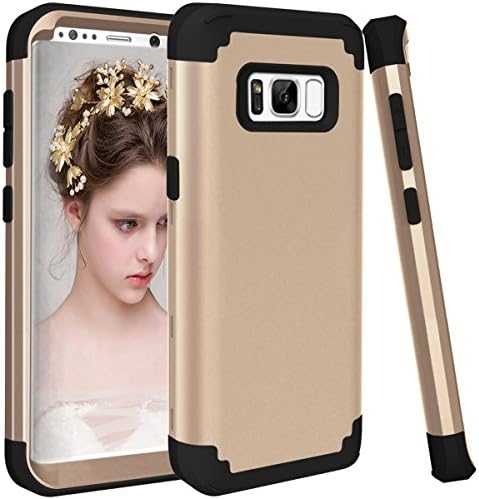 Galaxy S8 Plus Case, GPROVA Three Layer Hybrid Soft Silicone and PC Hard Case, Heavy Duty Rugged Bumper Case 360 Degree All-around Full Drop-protective for Samsung Galaxy S8 Plus (Gold/Black)