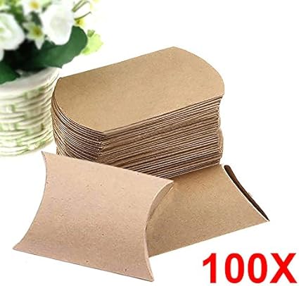 Amazon Com 100 Kraft Paper Pillow Favor Box Wedding Party Favour