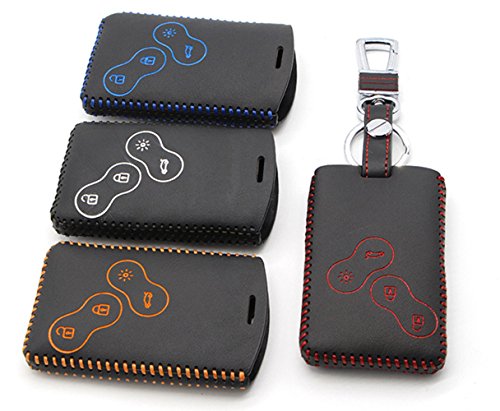 Happyit Lederen autosleutelhoesje sleutelhanger voor Renault Clio Scenic Megane Duster Sandero Captur Twingo Koleos 4… - Afbeelding 4
