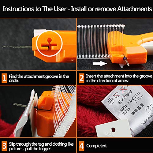 Molliy Clothes Tagging Gun Kit Price Tag Gun for Clothing(2 Pack) 5000 2 Inch Attachments and 10 Needles,Orange