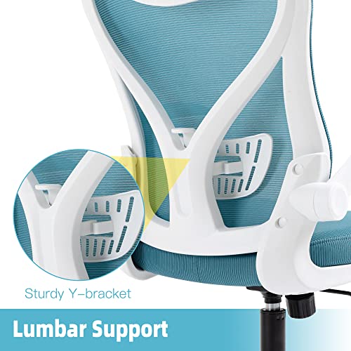 HOMEFUN Ergonomic Office Chair, Mesh Computer Desk Chair with Headrest, Adjustable High Back