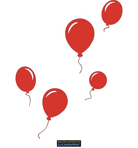 CLICKANDPRINT Aufkleber » Fliegende Ballons, 30x23,3cm, Hellrot • Wandtattoo/Wandaufkleber/Wandsticker/Wanddeko/Vinyl