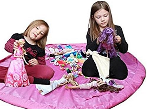 Adina Large 60" Children Play Mat and a Toy Storage Bag Kid's Activity Mat That Folds to a Portable Toy Organizer (Pink)