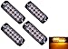 CARGO LED 4pcs Universal Super Bright Car Truck Warning Caution Emergency Construction Waterproof Surface Mount Beacon Flash Caution Strobe Light Bar -12LED (Amber&Amber)