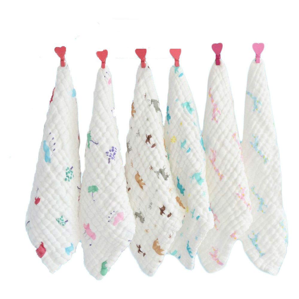 BWINKA 12-Pack Muslin Baby Bath washcloth with Hook, 12"x12" Reusable Wipes, Baby Towels Best for Shower Gift