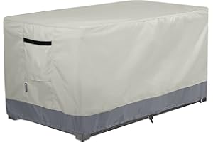 STEECA Patio Deck Box Cover Waterproof Outdoor Rectangular Storage Bench Cover 52L x 22W x 24H inch