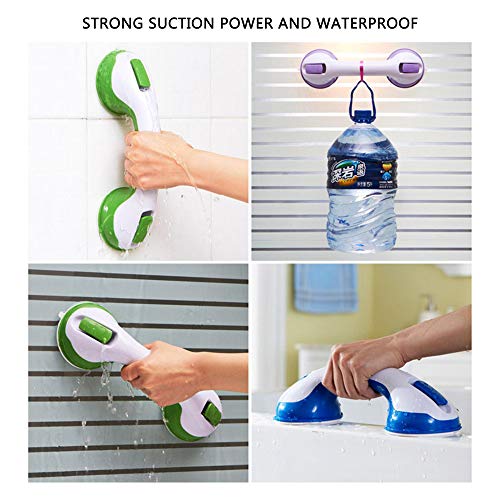 SUPOW Bathroom Grab Bar, Strong Suction Shower Handle & Bathroom Balance Bar Anti-slipping Suction Cup Support Assist Handle Grip Hand Rail Helping Tool Wall Mount for Elderly & Children (Grey) - Thumbnail 2