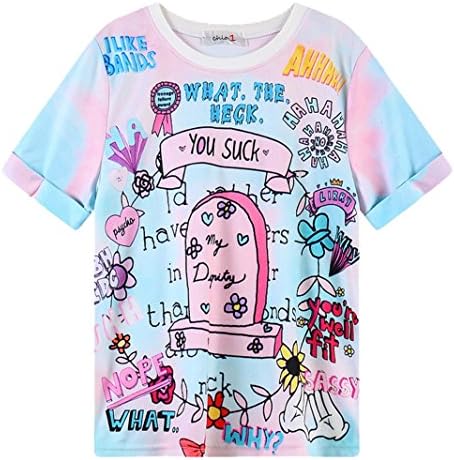 Aitada Women Harajuku Casual T-shirt Kawaii Unicorn Multi-Color Tee Tops