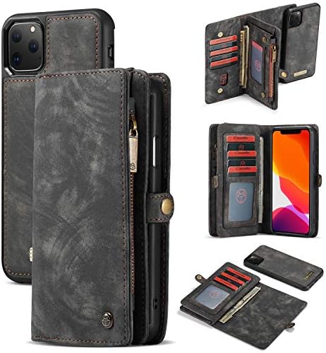 iPhone 11/11 Pro/ 11 Pro Max Leather Wallet Magnetic Phone Case Detachable Case Flip Cover with 11 Card Slots & 3 Cash Pocket