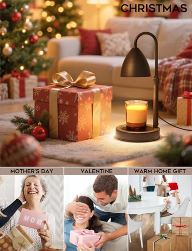 MRSZIRUI Candle Warmer Lamp with Timer Dimmable, Lamp Candle Warmer Birthday Gifts for Women, Black Adjustable Wax Melter Warmer for Jar Candles, House Warming Gift Home Decor