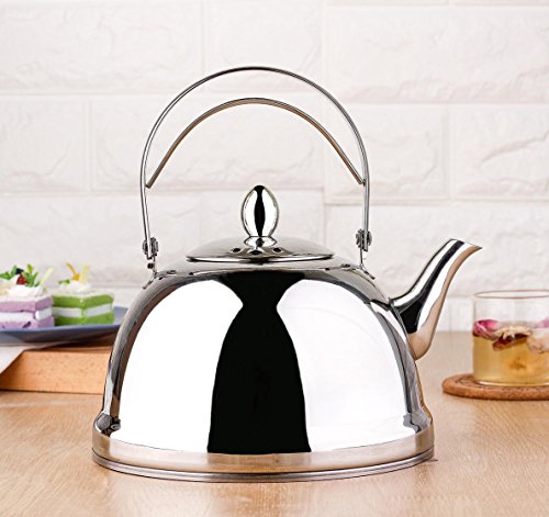 Tea Pot with Infuser Loose Tea for Stove Top 18/10 Stainless Steel Coffee Kettle 8 Cup Quick Boil Sturdy Teapot Hot Water Mirror Finish 2 Liter/2.1 Quart 68 Ounce by Onlycooker