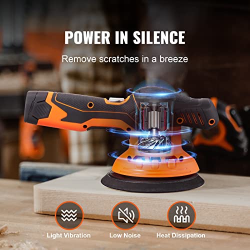 VEVOR Cordless Buffer Polisher, with 12V 2.0Ah Lithium Battery, 6inch