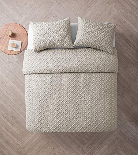 VCNY Home Nina Collection Quilt Set-Ultra-Soft Reversible Coverlet Bedding-Lightweight, Cool, and Breathable Bedspread, Machine Washable, King, Taupe