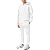 Haloumoning Boys Athletic Sweatsuit Kids Fashion Hoodies and Sweatpants Clothing Sets with Pockets 5-14Y