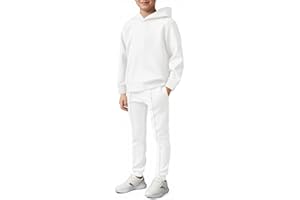 Haloumoning Boys Athletic Sweatsuit Kids Fashion Hoodies and Sweatpants Clothing Sets with Pockets 5-14Y