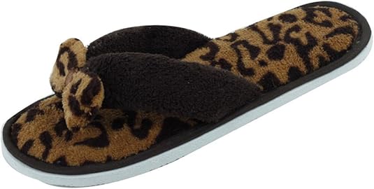 Amazon.com | Woman's Fashion Terry Thong Flip Flop House Slippers (Meduim / 6.5-7.5 B(M), Brown 
