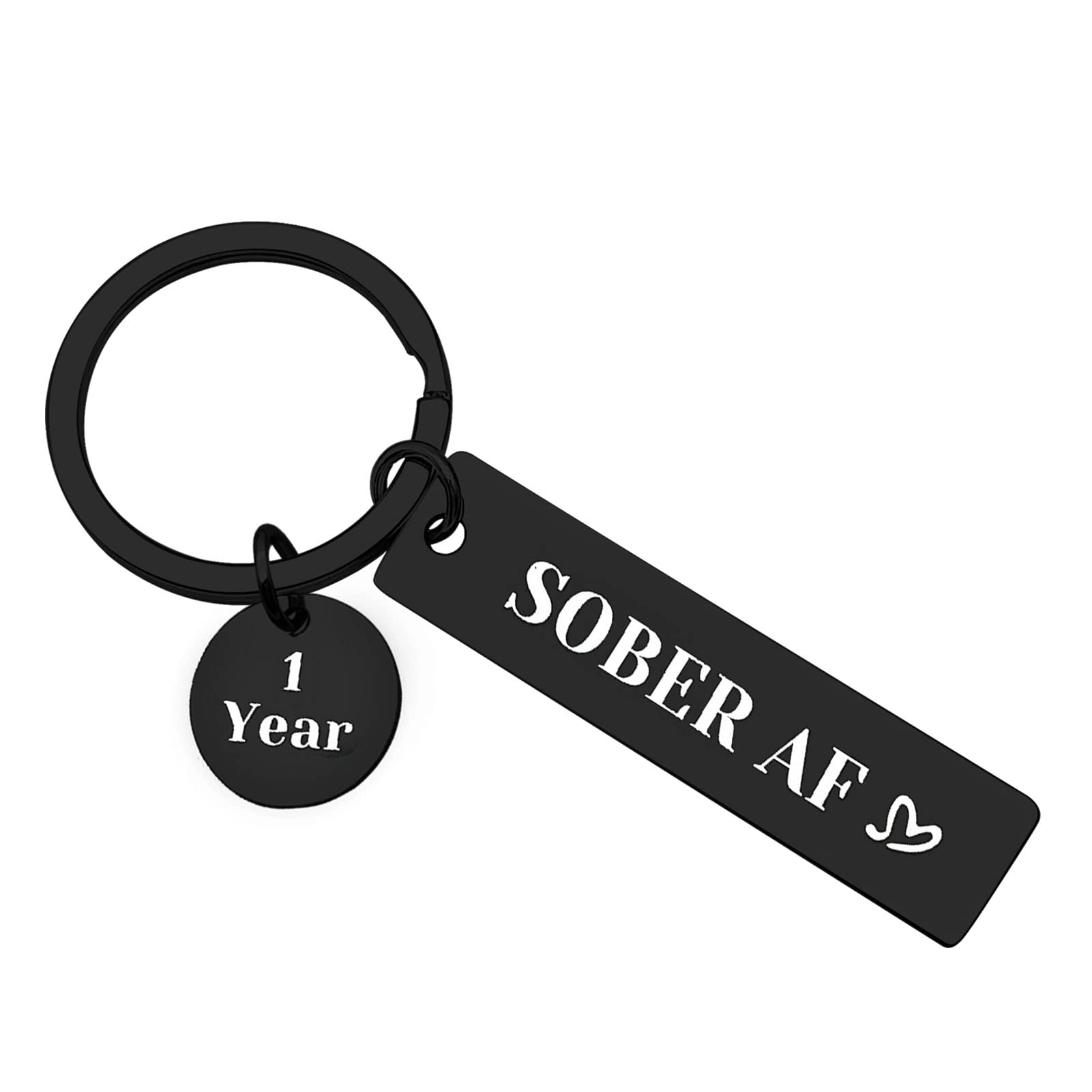 Ximalun Sobriety Gifts Sober AF Keyring 1 Year Sobriety Anniversary Keyring AA NA Recovery Gift Addiction Recovery Gift 1 Year Sober AF Encouragement Gift