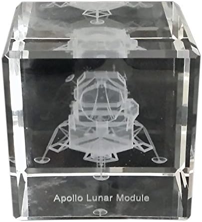 BATHSHEBA SCULPTURE LLC Laser Etched Apollo Moon Lander NASA Cube